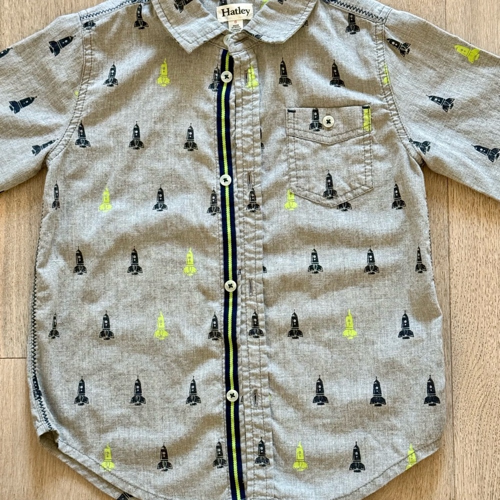 Hatley button-down long sleeve shirt kids 6